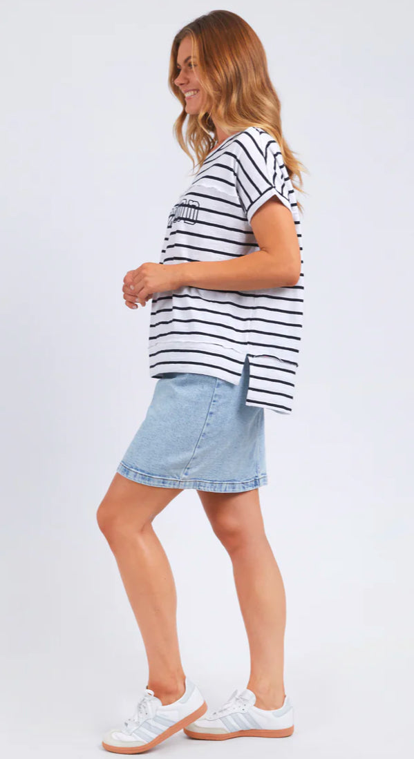 Foxwood Ladies Throw On Stripe Tee