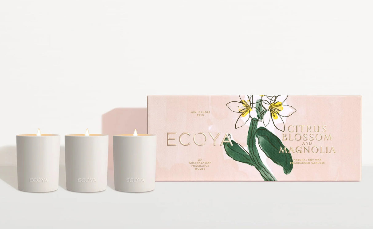 Ecoya Citrus Blossom and Magnolia Mini Candle Trio