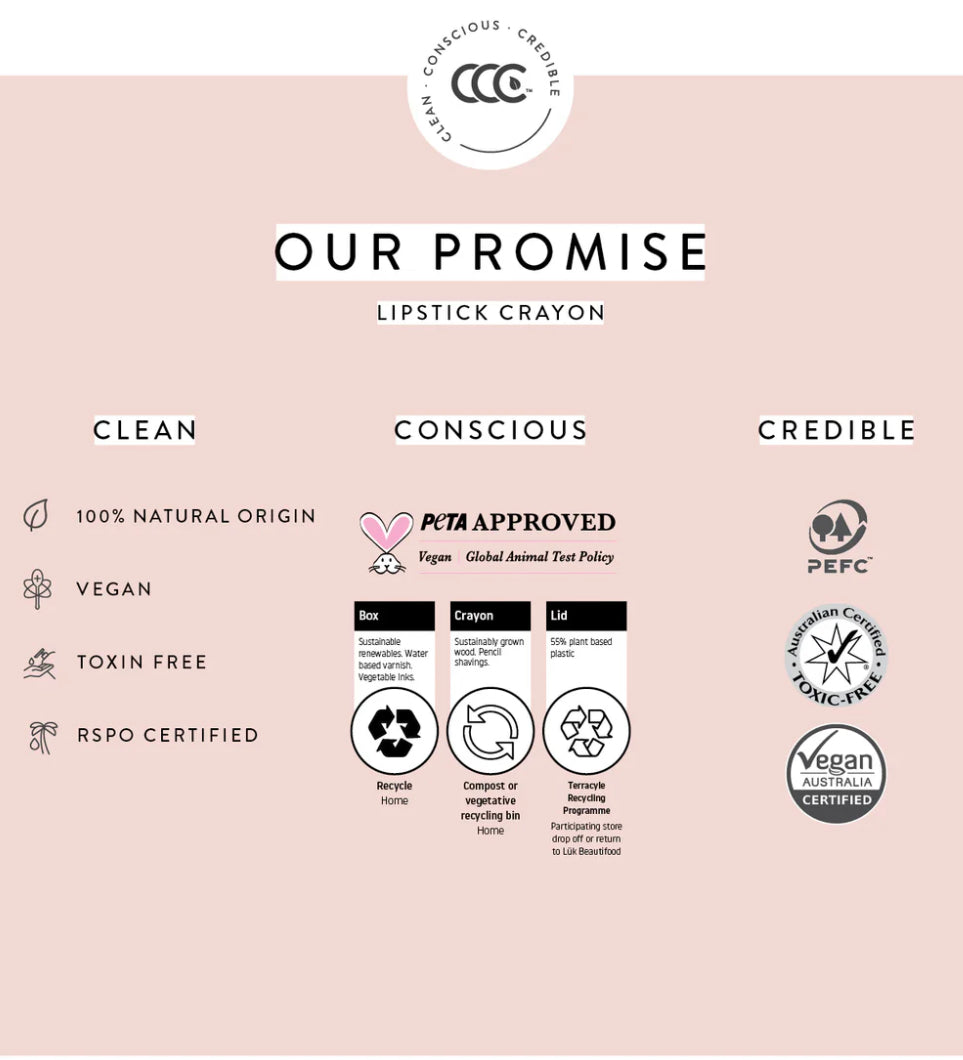 LUK Beautifood Lipstick Crayons in 5 Colours