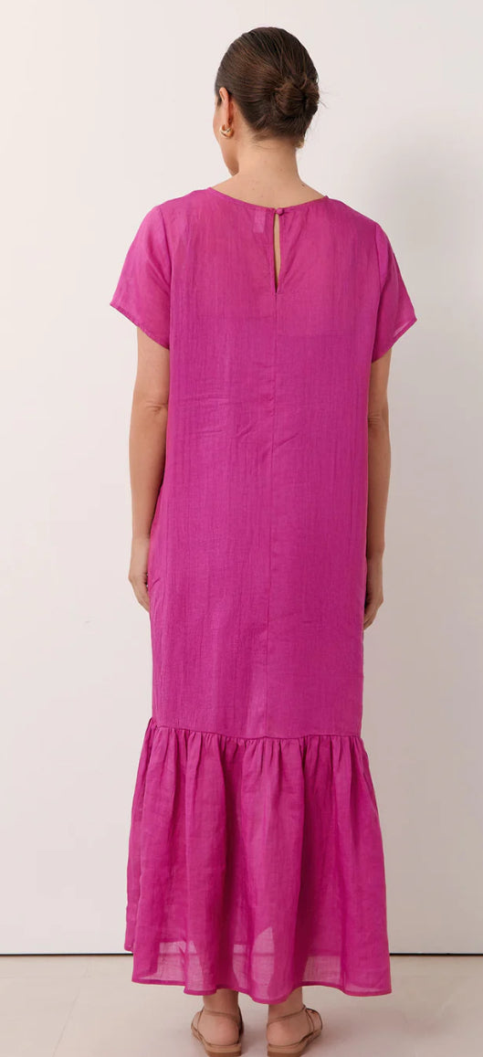 Adorne Ladies Rio Ramie Maxi Dress in Magenta