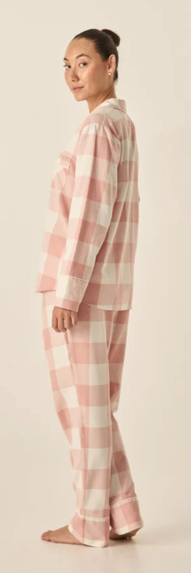 Gingerlilly Ladies Saffron Pink Cotton Check PJ