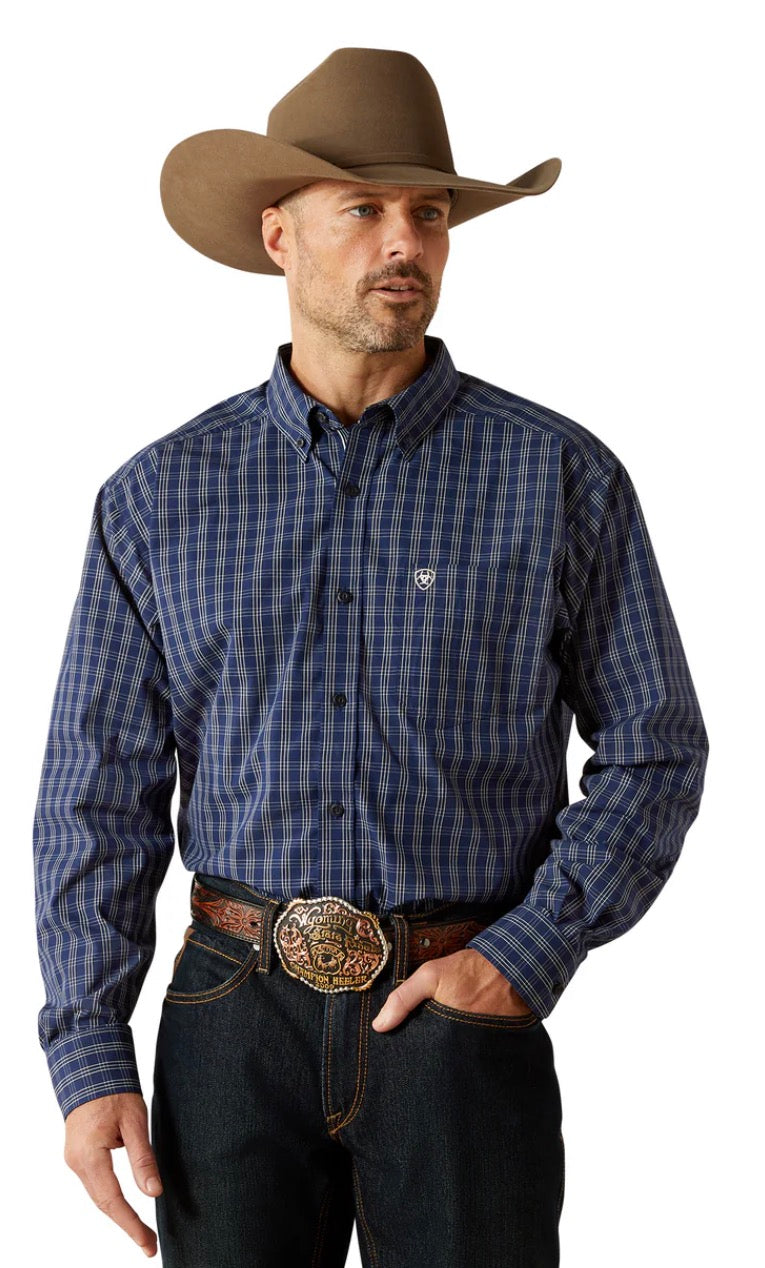 Ariat Mens Pro Series Sawyer L/S Shirt Dark Blue