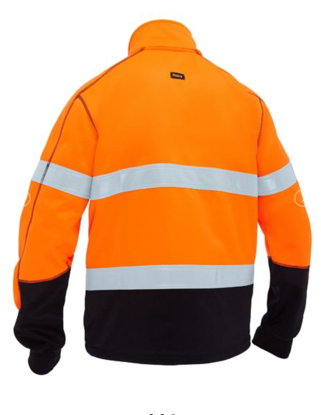 Bisley Mens’s Taped Hi-Vis Zip Front Fleece Orange/Navy- BK6611T