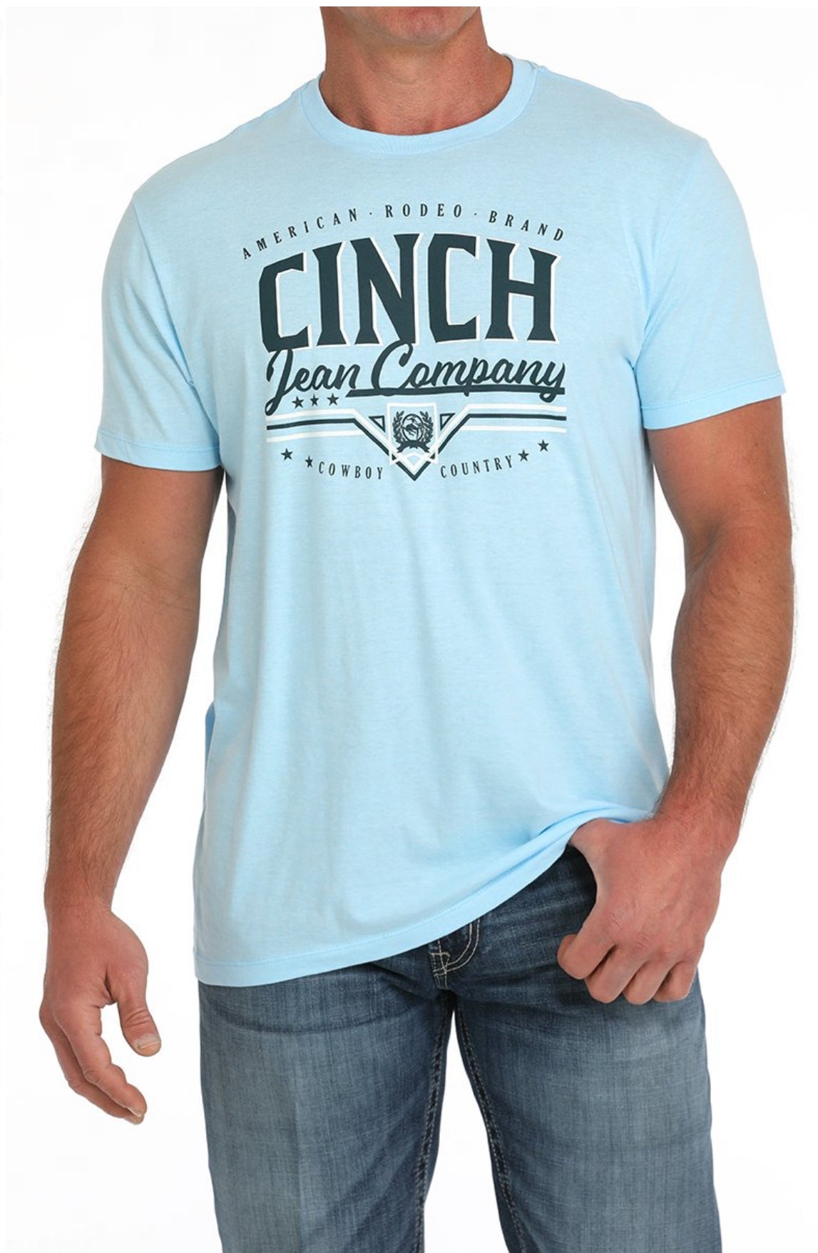 Cinch Mens Jean Company T-Shirt - Light Blue - MTT1690673