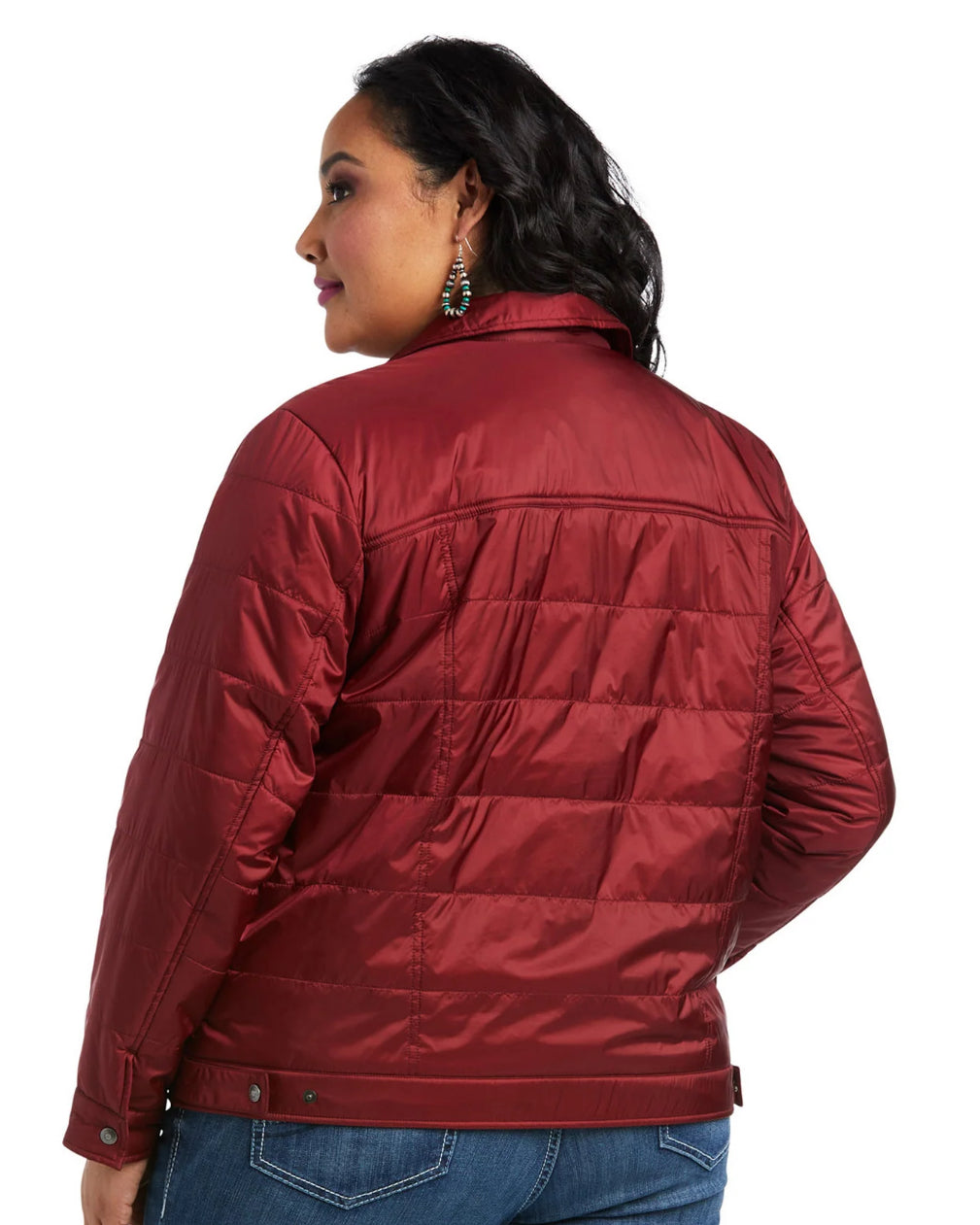Ariat Ladies REAL Puffer Trucker Jacket in Rhubarb 10036995
