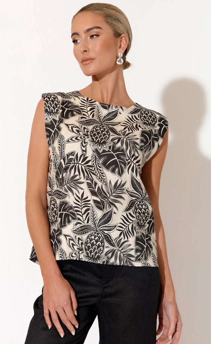 Adorne Ladies Kita Tropics Button Back Top