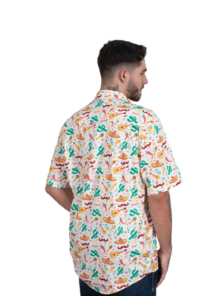 Jordan Short Sleeve Full Button White/Cactus/Chilli