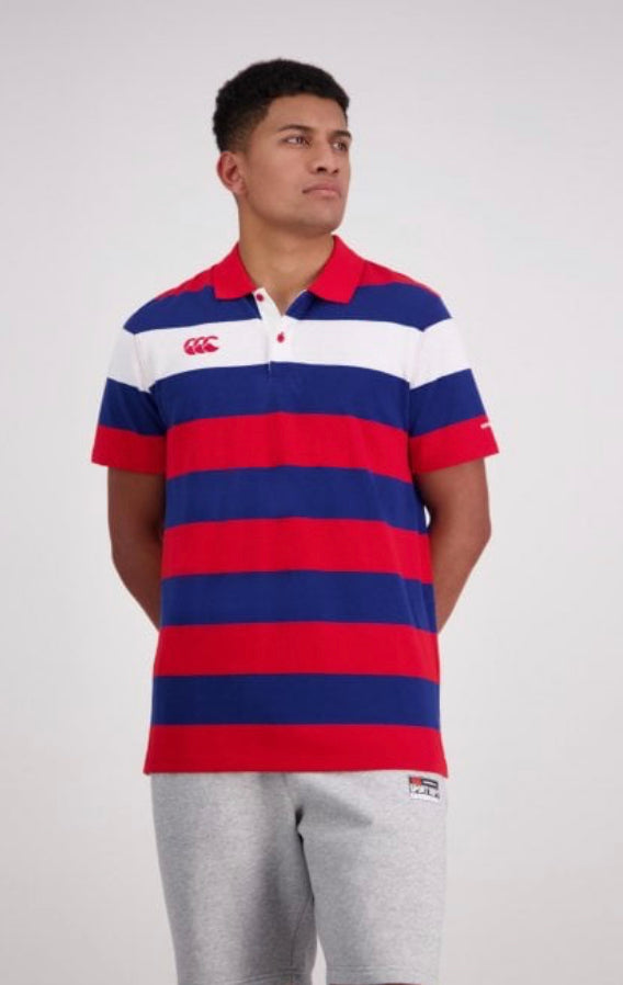 Canterbury Mens Engineered Stripe Short Sleeved Polo