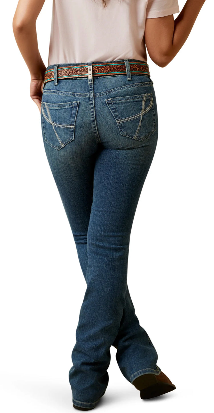 Ariat Ladies Arrow Fit Perfect Rise Boot Cut Jeans in Torrance Blue 10044387