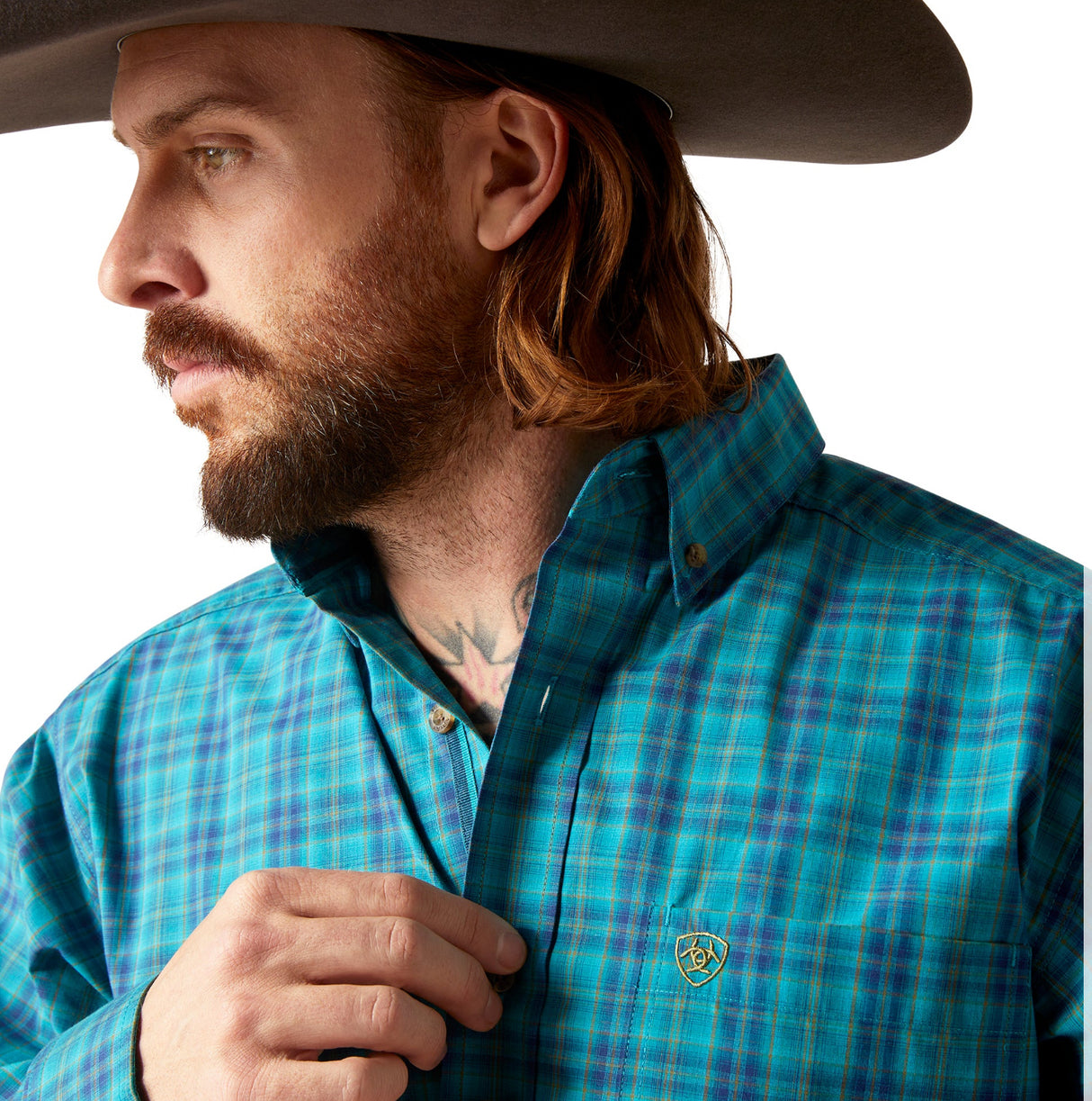 Ariat Mens Brixton L/S Spellbound Teal Shirt 10046198