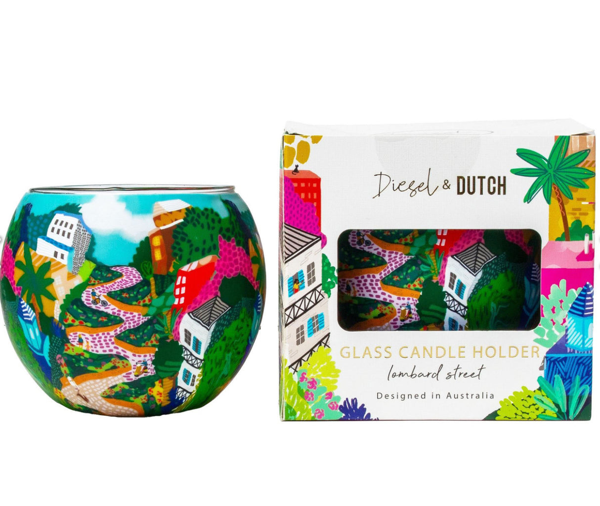 Lombard Street Glass Candle Holder