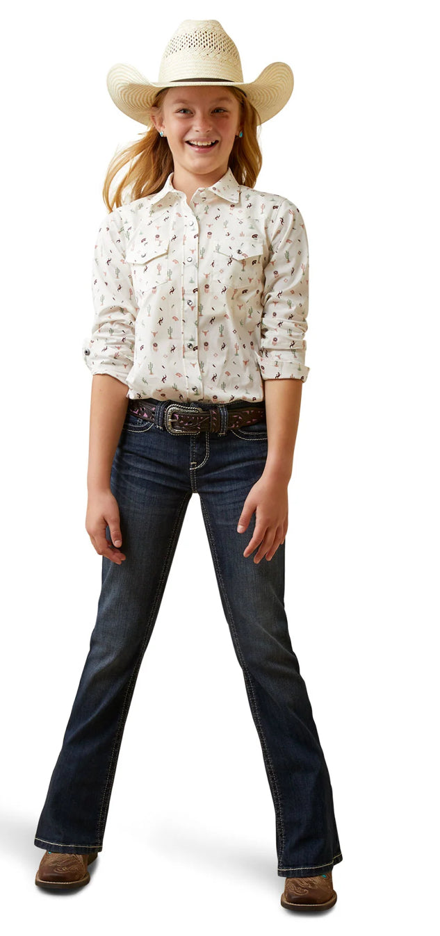 Ariat Girls Santa A FE Long Sleeve Shirt