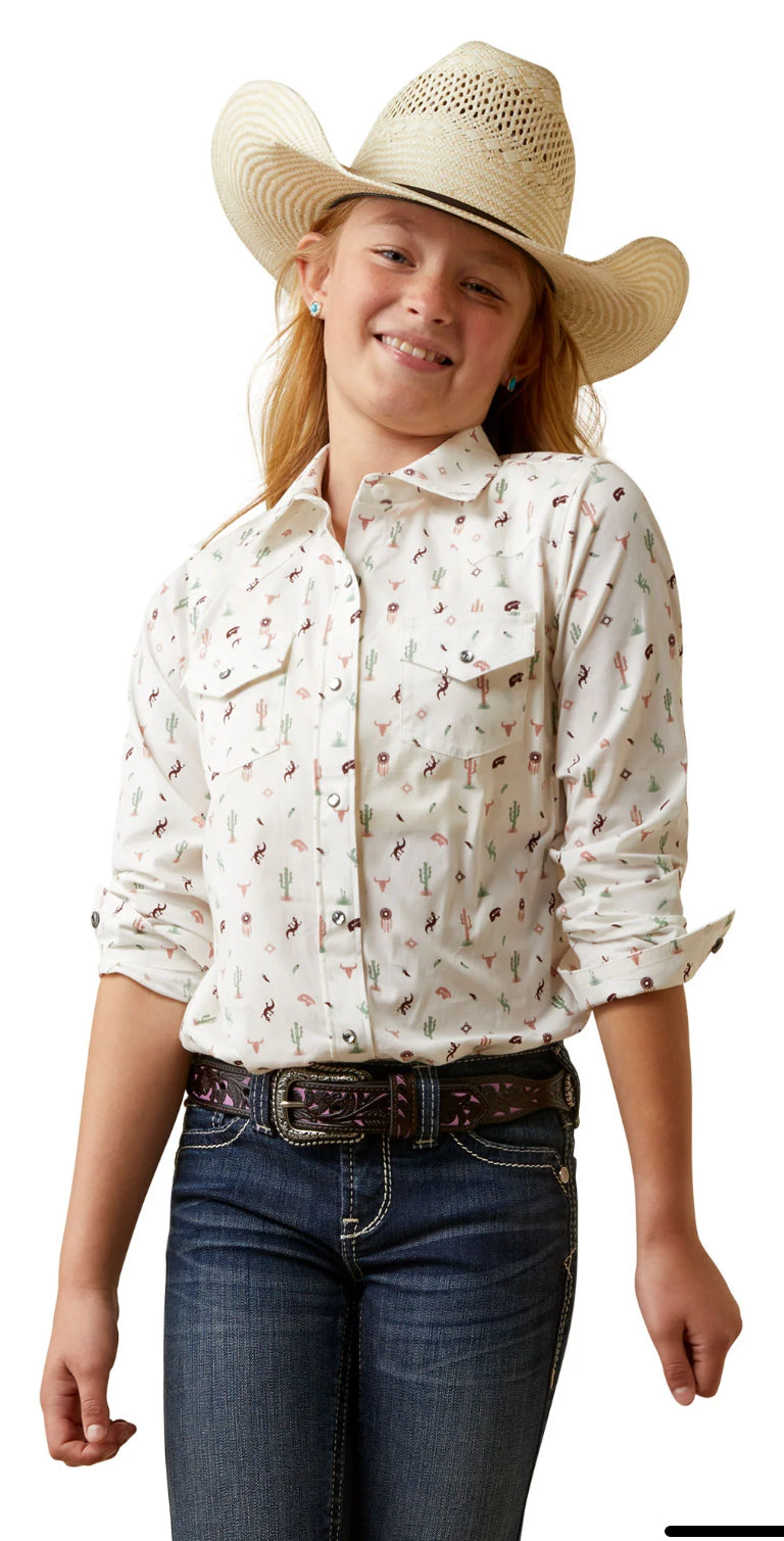 Ariat Girls Santa A FE Long Sleeve Shirt