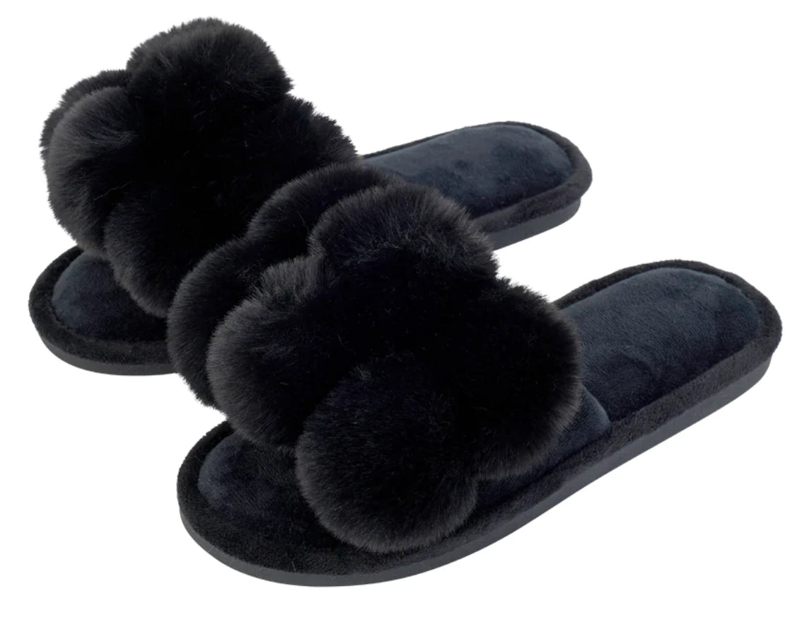 Cosy Luxe Pom Pom Slippers