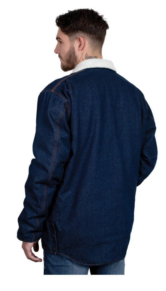 Just Country Mens Sherpa Denim Jacket Dark Indigo