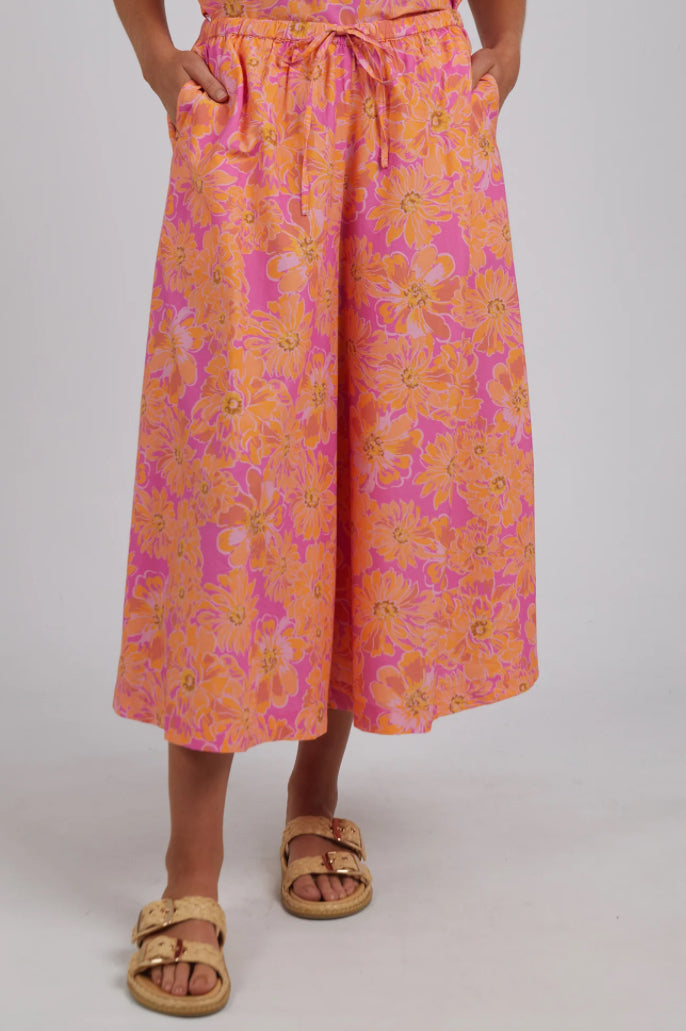 Elm Ladies Fuchsia Floral Wide Leg Pant