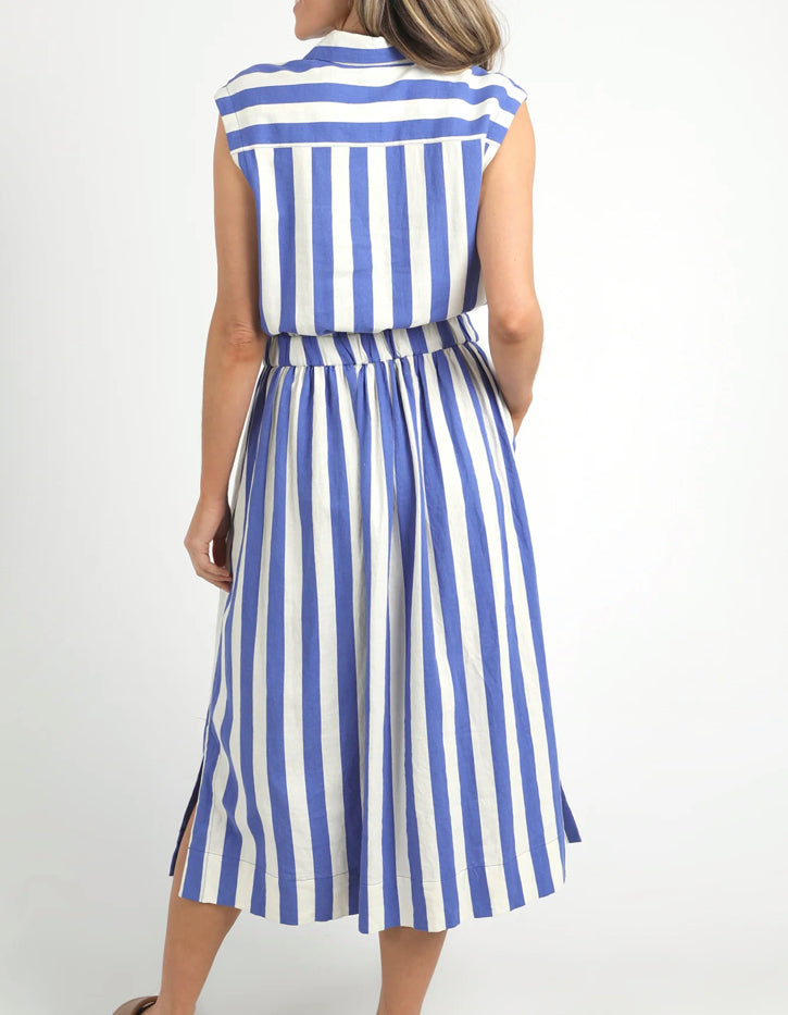 Palermo Stripe Dress Blue/Marshmallow