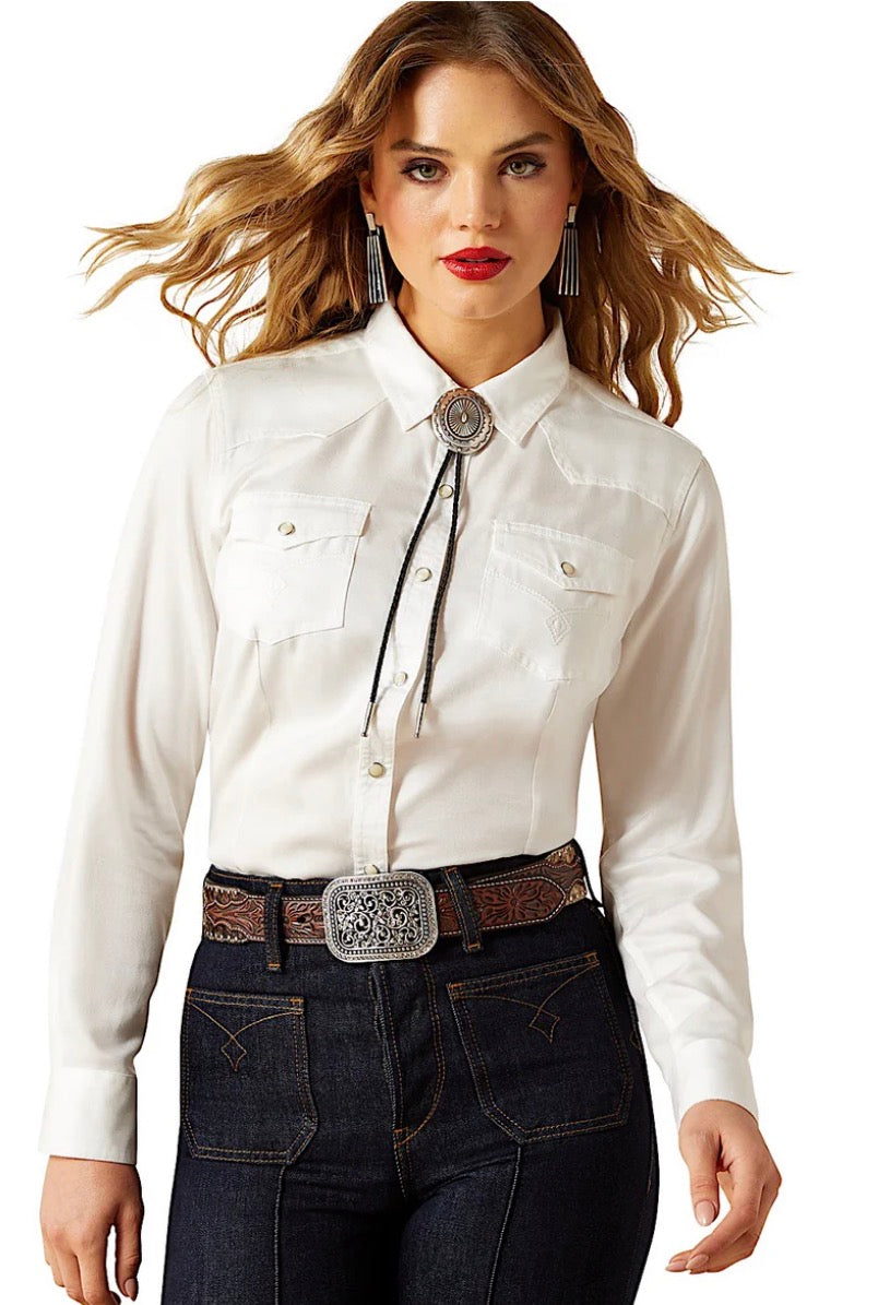 Ariat Ladies Timeless Western Snap Long Sleeved Cloud Dancer Shirt 10062834
