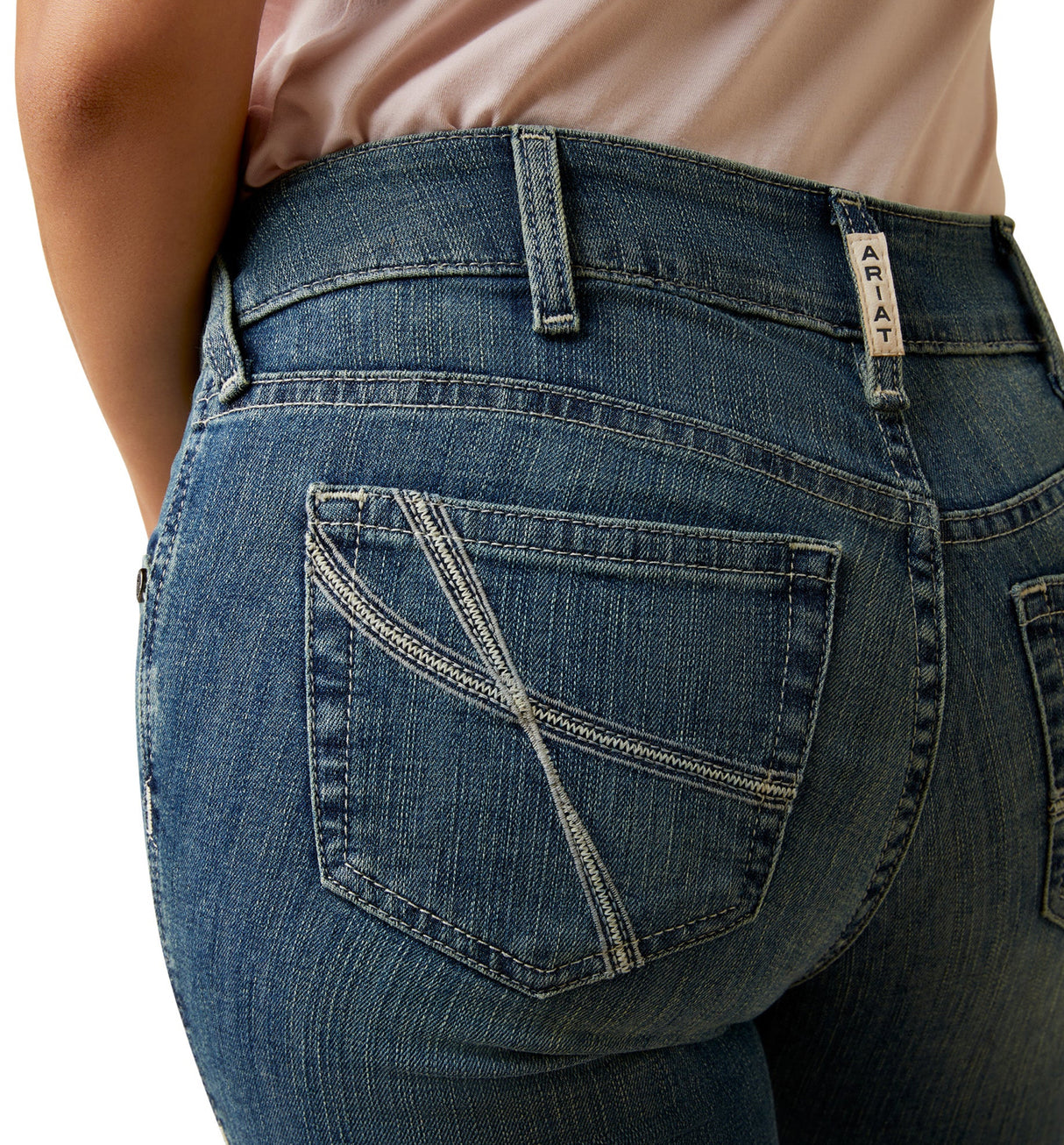 Ariat Ladies Arrow Fit Perfect Rise Boot Cut Jeans in Torrance Blue 10044387