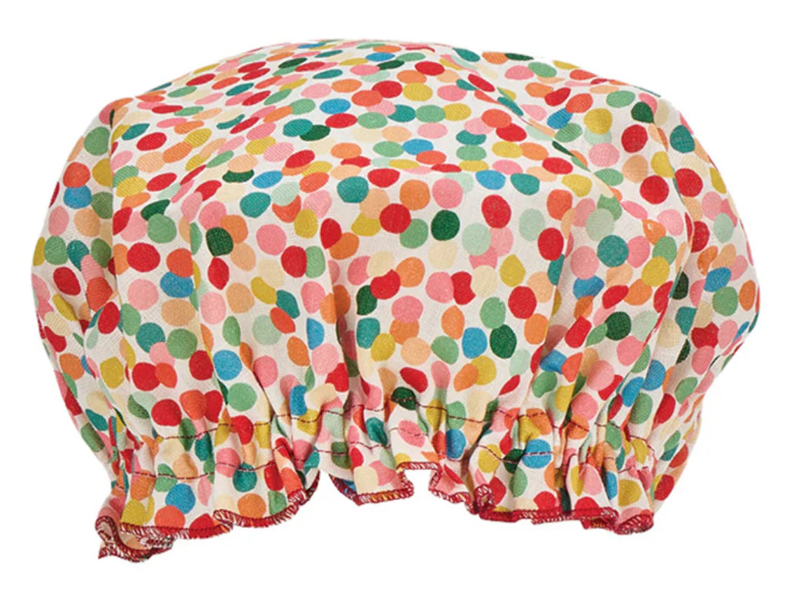 Shower Cap 100% Linen Confetti