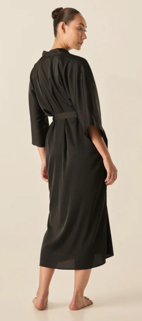 Gingerlilly Bethany Black Satin Robe