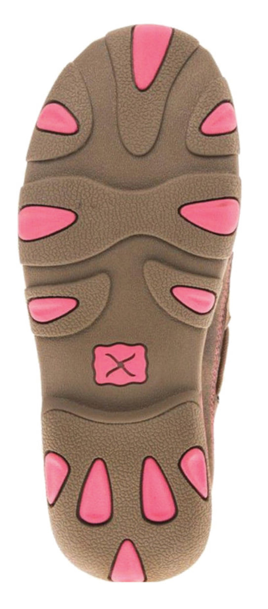 Twisted X Womens Pink Ribbon Lace Up Moc