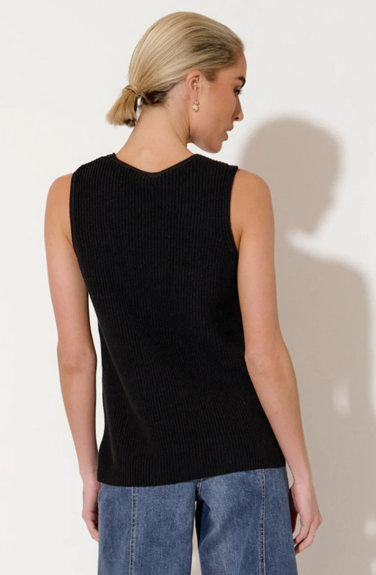 Adorne Ladies Laurel Cotton Knit Sleeveless Top in 2 Colours