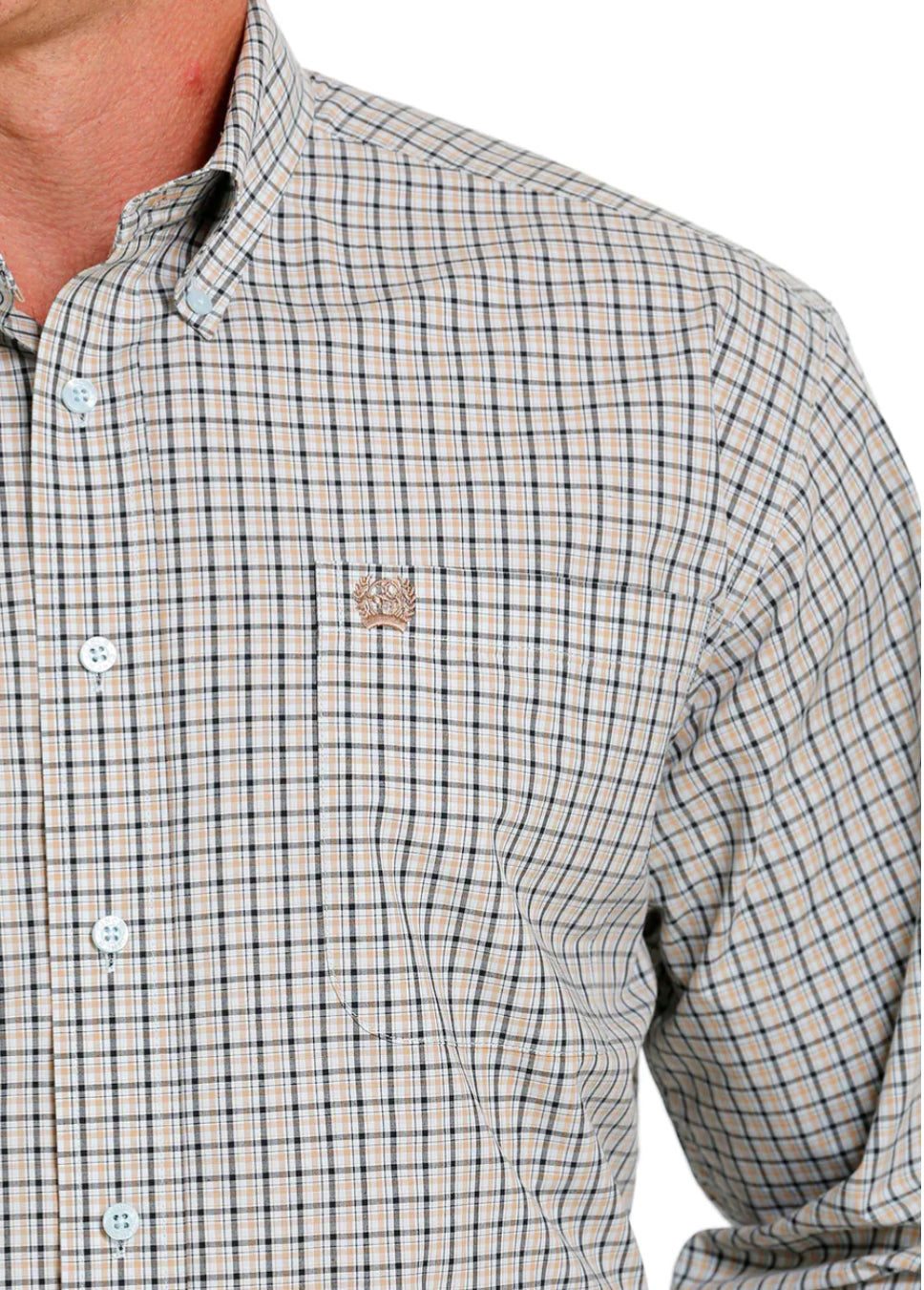 Cinch Mens Navy / Khaki / Check Shirt MTW1105617