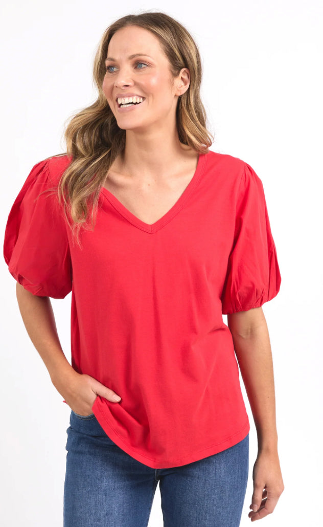 Elm Ladies Joy Tee in Bittersweet Red