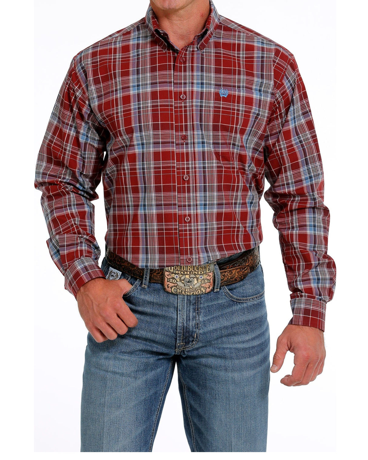 Mens Chinch Maroon Check Shirt MTW1105620