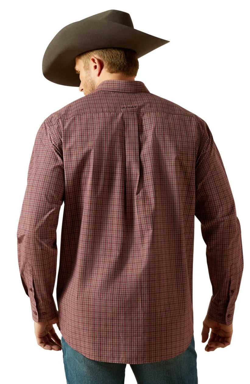 Ariat Mens Pro Series L/S Shirt Burgundy 1006219