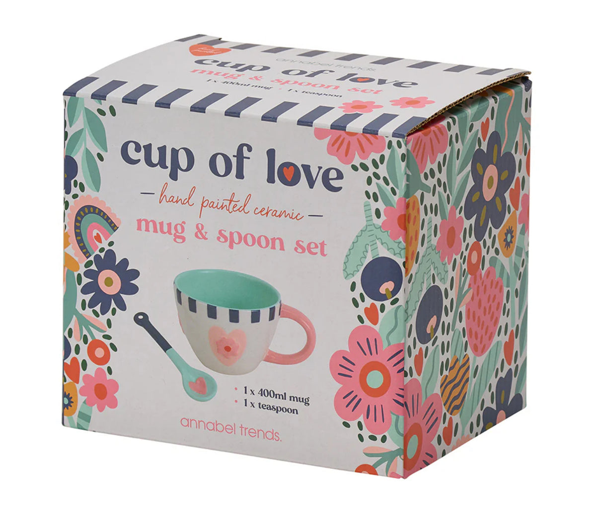 Annabel Trends Ceramic Mug & Spoon Set - Cup Of Love