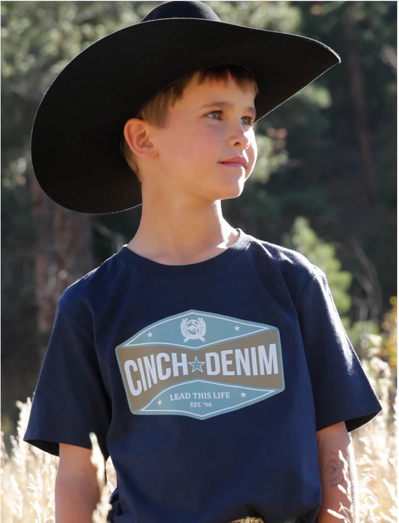 Cinch Boys Navy Cinch Denim Logo T-Shirt - MTT7670149