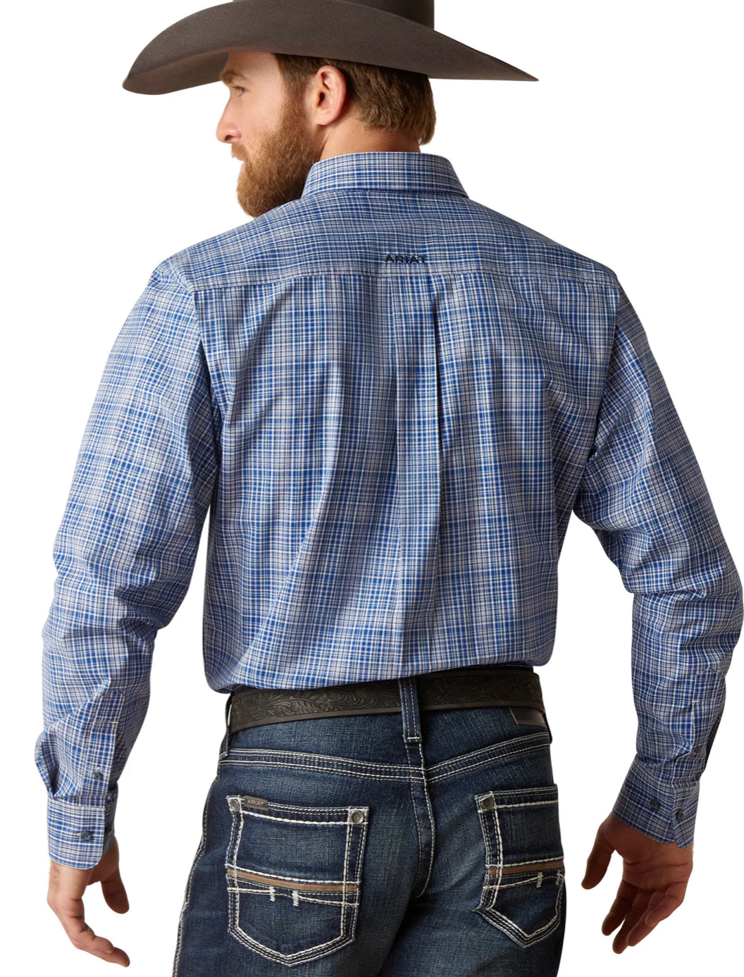 Ariat Mens Pro Series Fitted LS Shirt True Blue 10047212