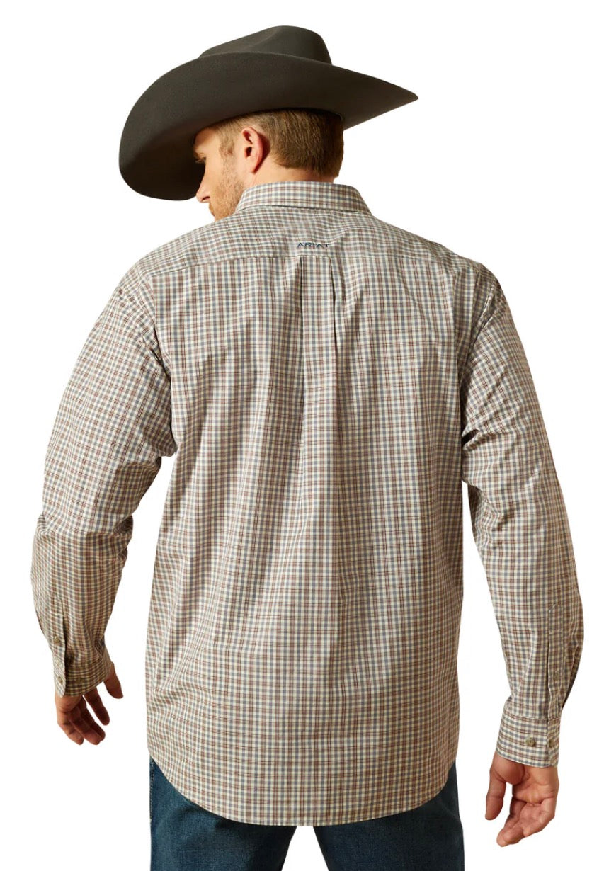 Ariat Mens Pro Series Trevor L/S Shirt Burgundy 10062189