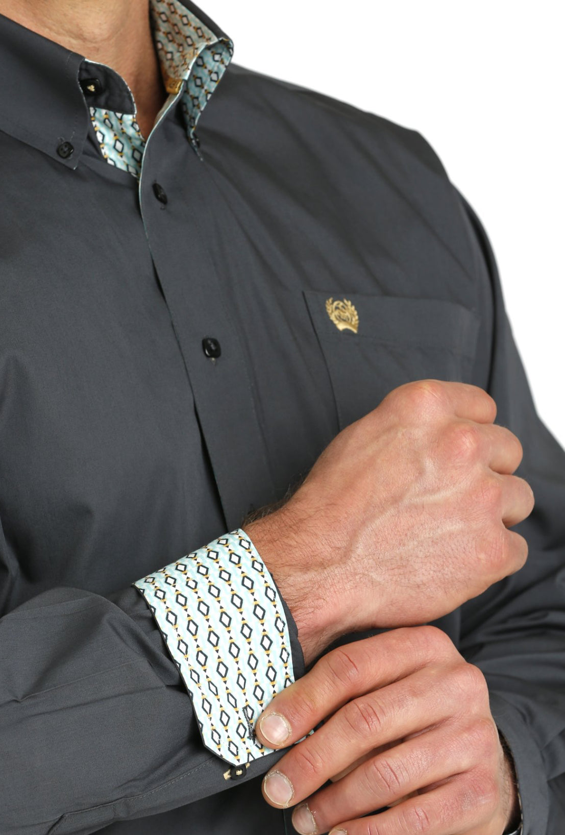 Cinch Mens Solid Charcoal Western Shirt