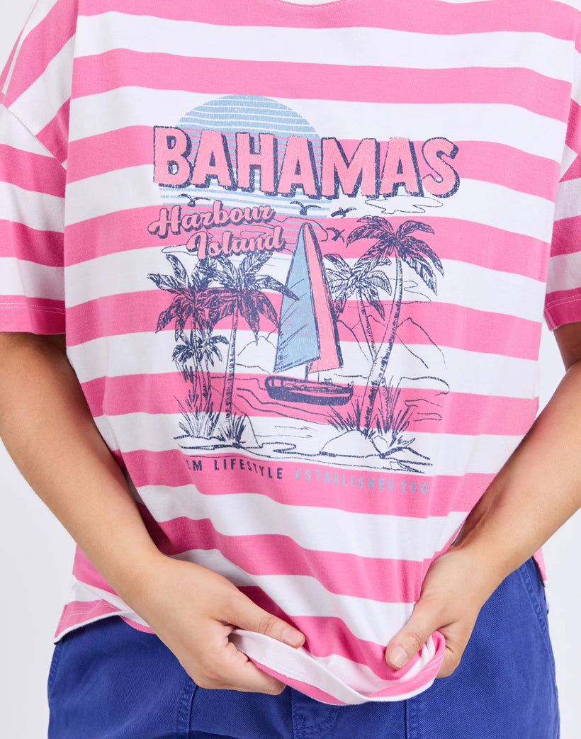 Elm Ladies Viaggio Pink Stripe Tee
