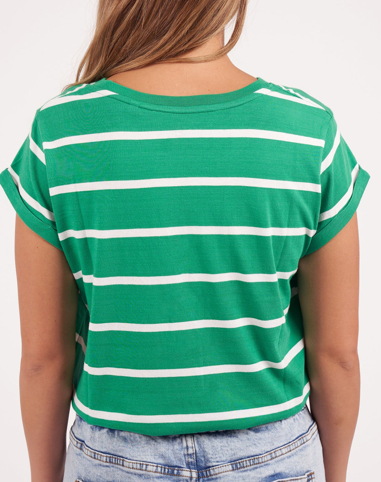 Foxwood Manly Stripe Tee Green / White