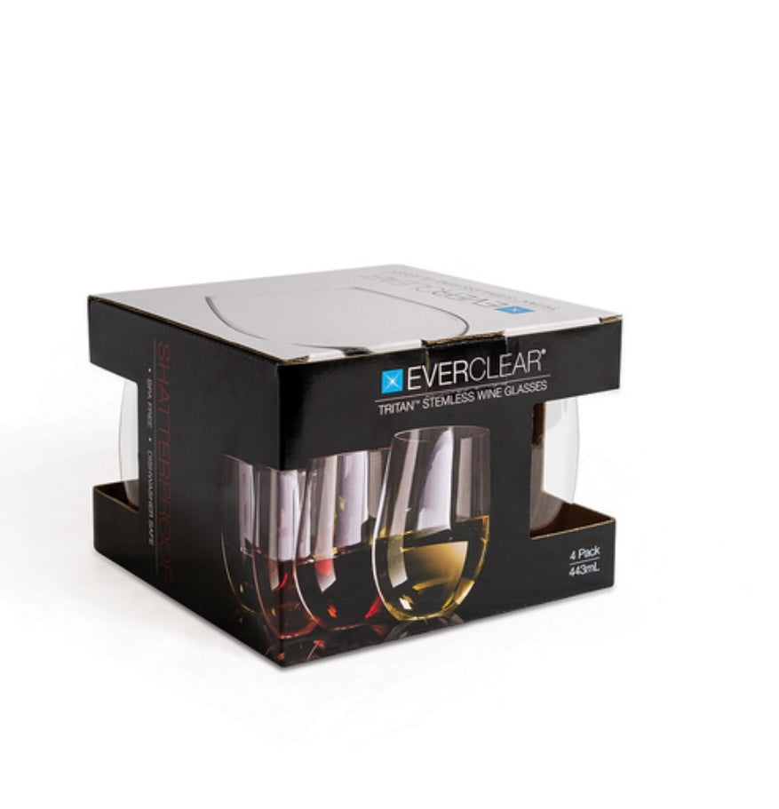 Tritan Stemless Wine Glass 4 Pack