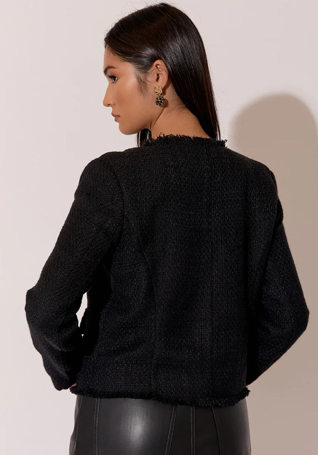 Adorne Ladies Michaela Tweed Jacket in Black