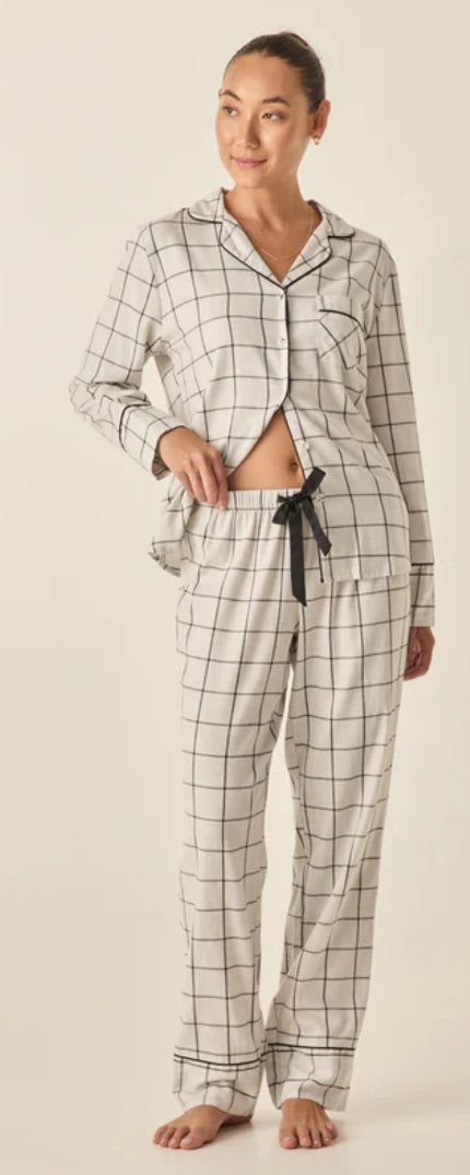 Gingerlilly Beyoncé Ivory & Black Cotton Check PJ