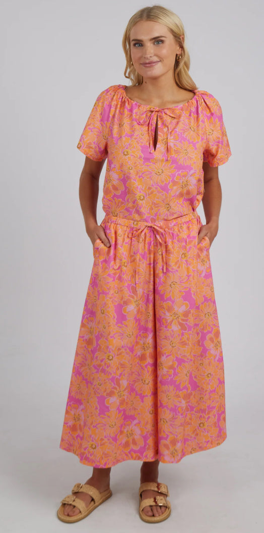 Elm Ladies Fuchsia Floral Wide Leg Pant