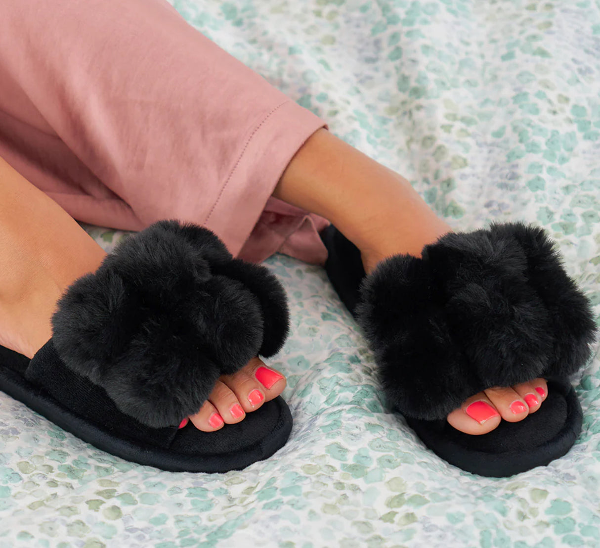 Cosy Luxe Pom Pom Slippers
