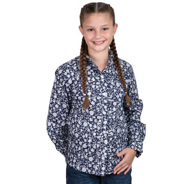 Just Country Girls Gracie Work Shirt - Navy Floral