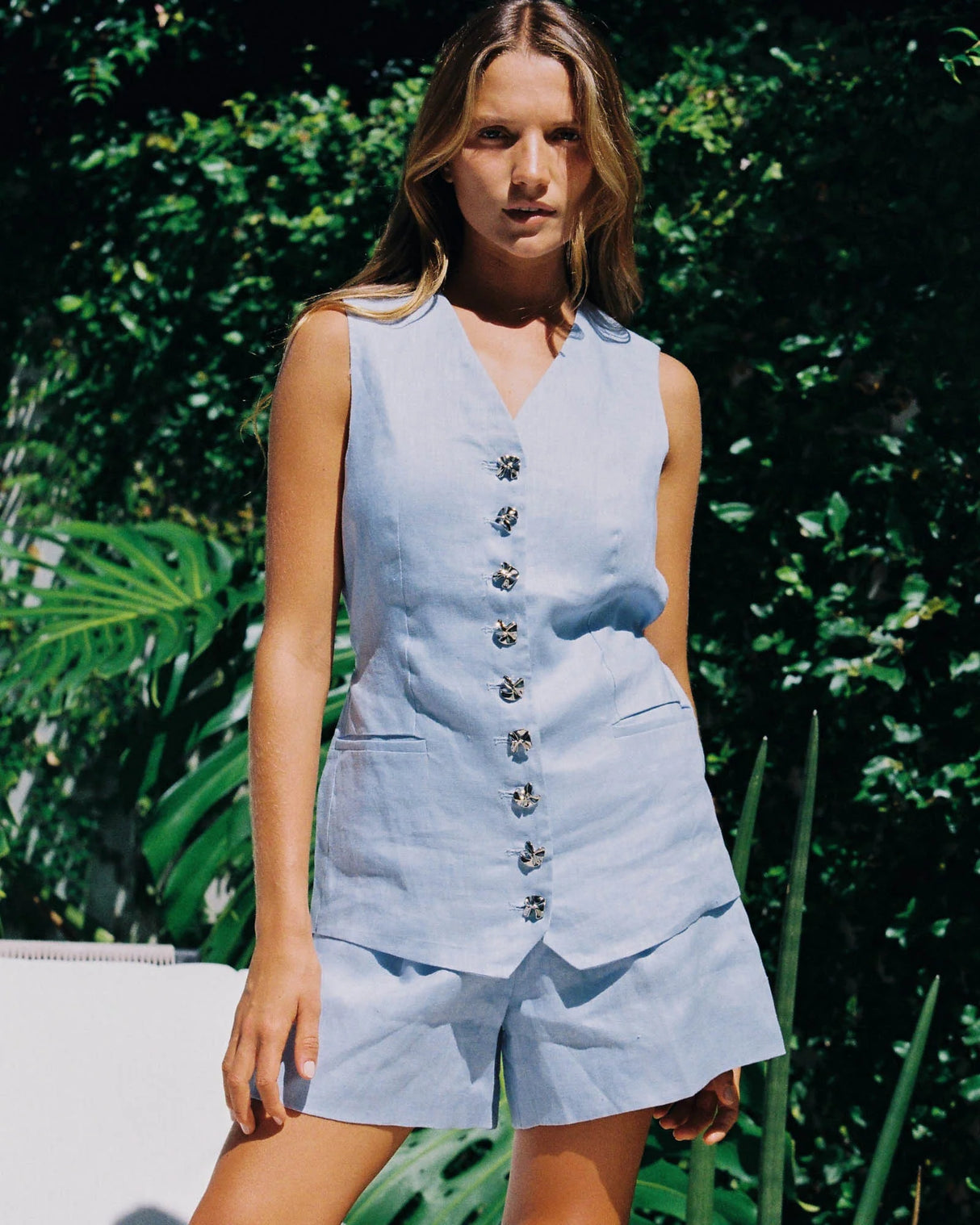 Walnut Ladies Malta Vest- Sky Blue