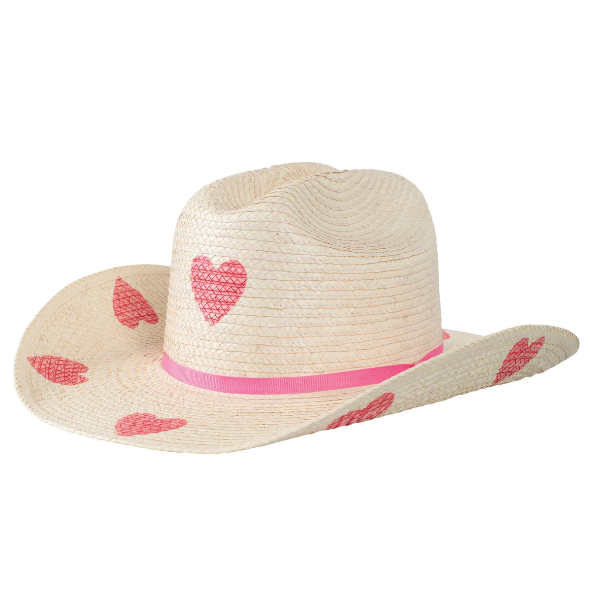 Sunbody Kids Cattleman Hat with Pink Hearts