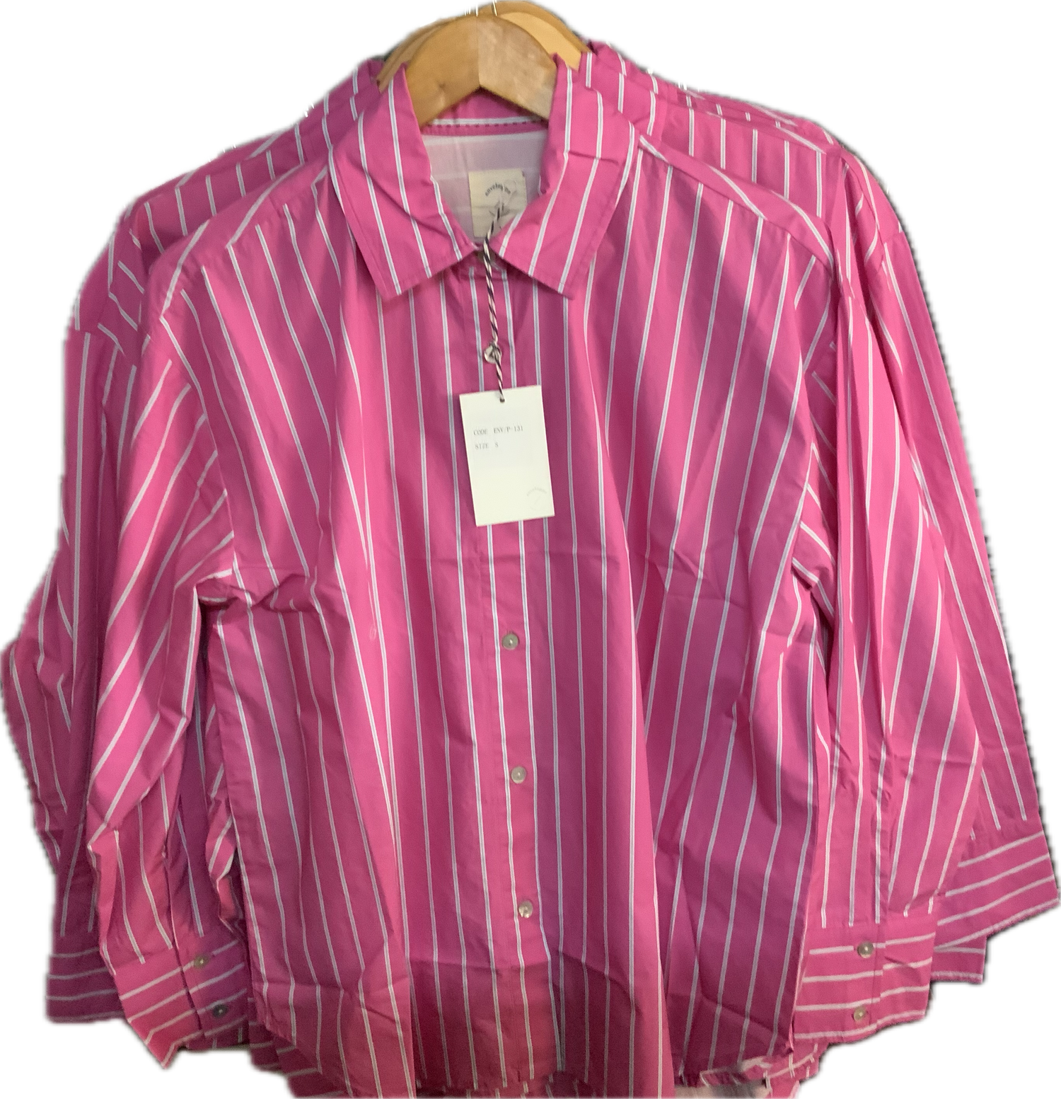 Enveloppe Ladies Boyfriend Shirt - Rayure Framboise - Pink Pinstriped