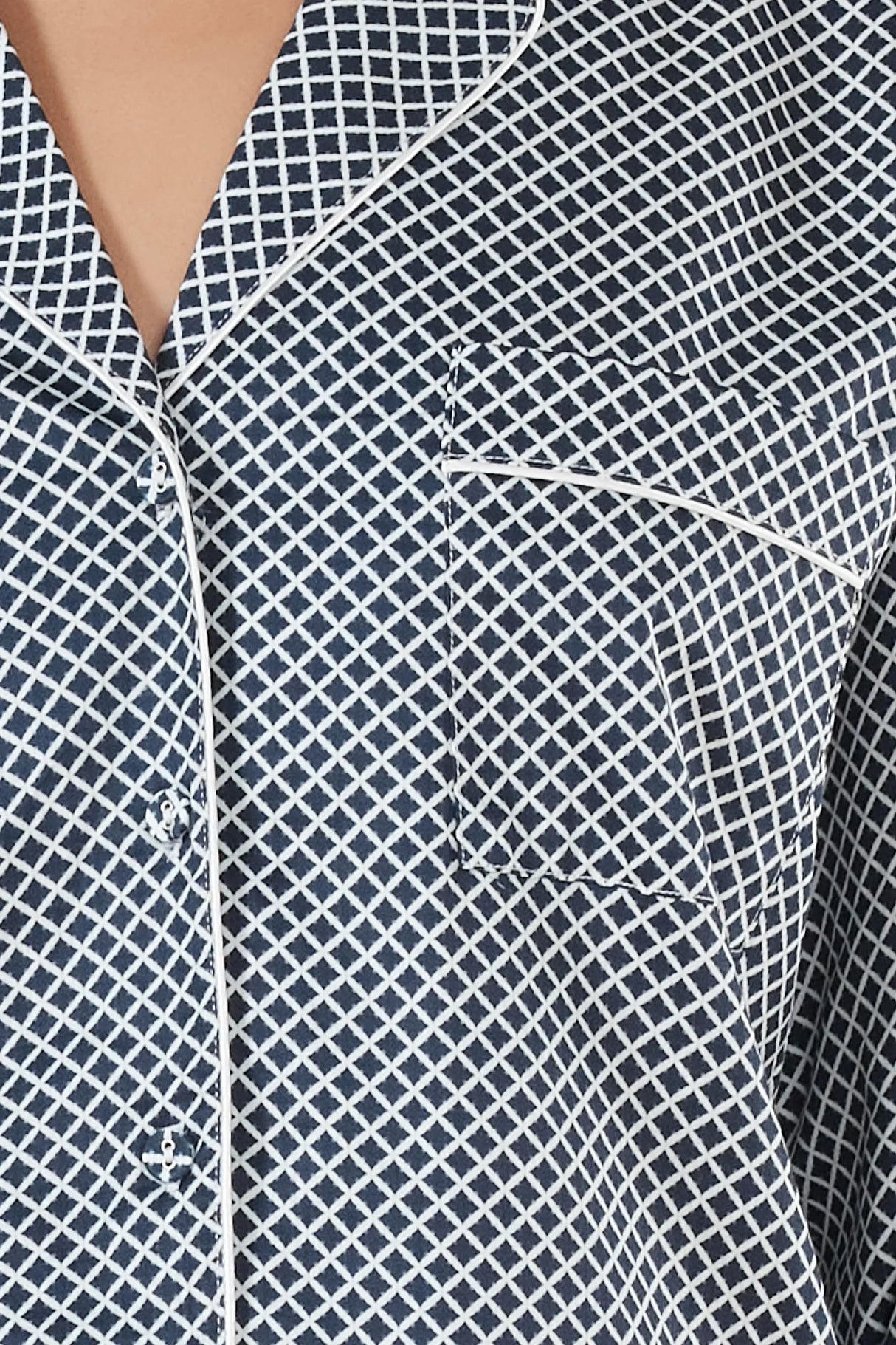 Gingerlilly Ladies Sky Diamond Cotton PJ Set - Navy