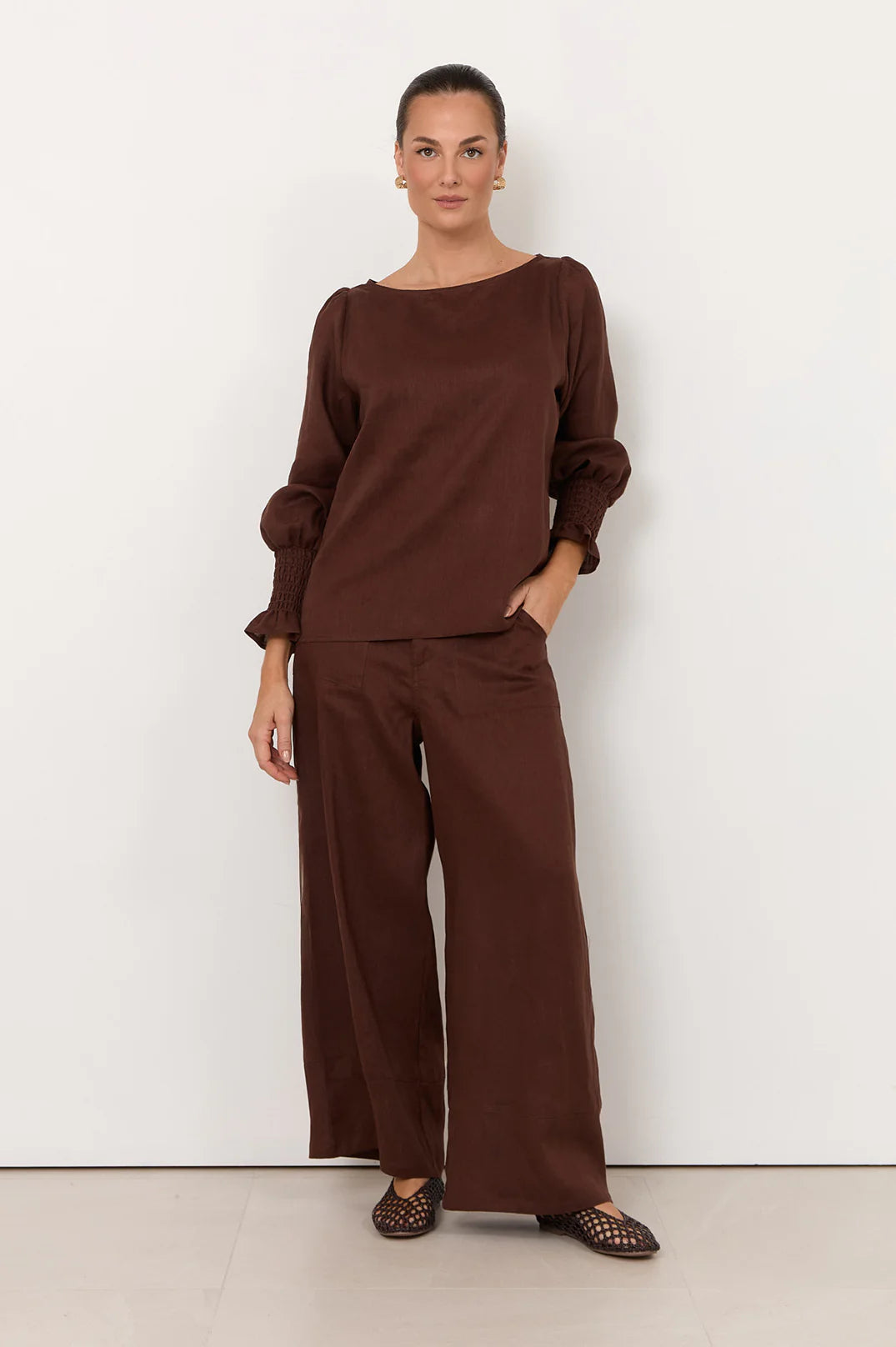Adorne Ladies Clover Linen Top in 2 Great Colours