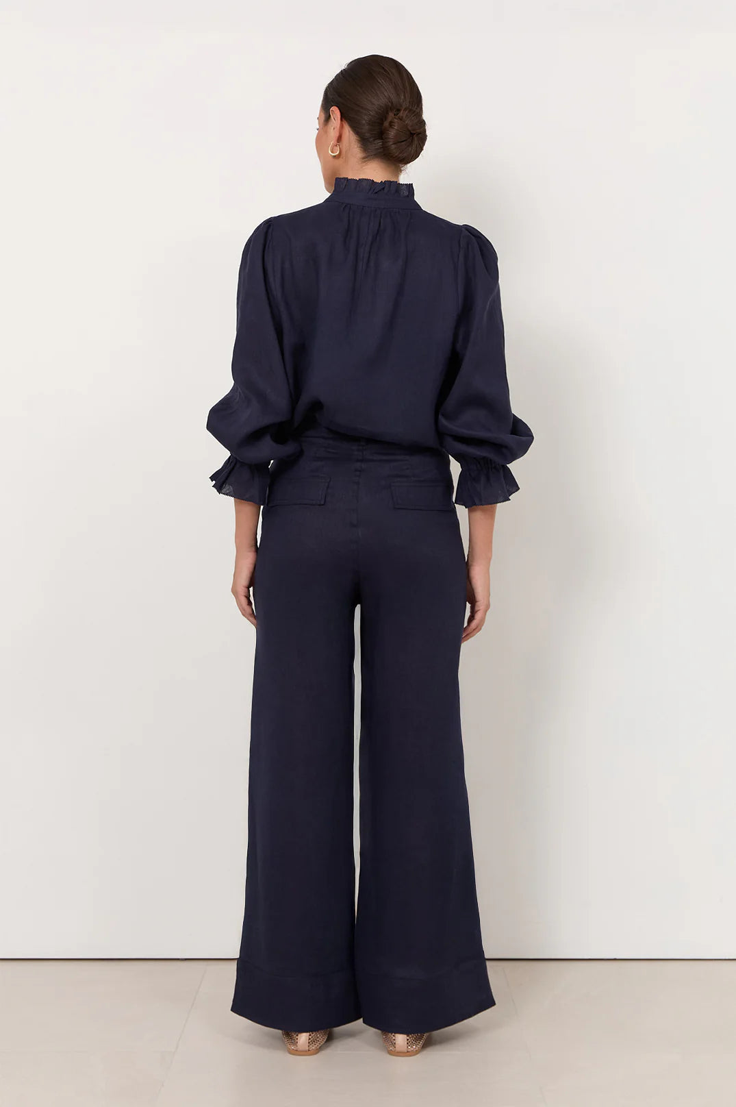 Adorne Ladies Avalon Wide Leg Linen Pant